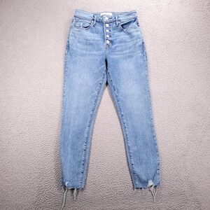 ABERCROMBIE Jeans Womens Size 26/2 Short Super Skinny Ankle Frayed Hem High Rise
